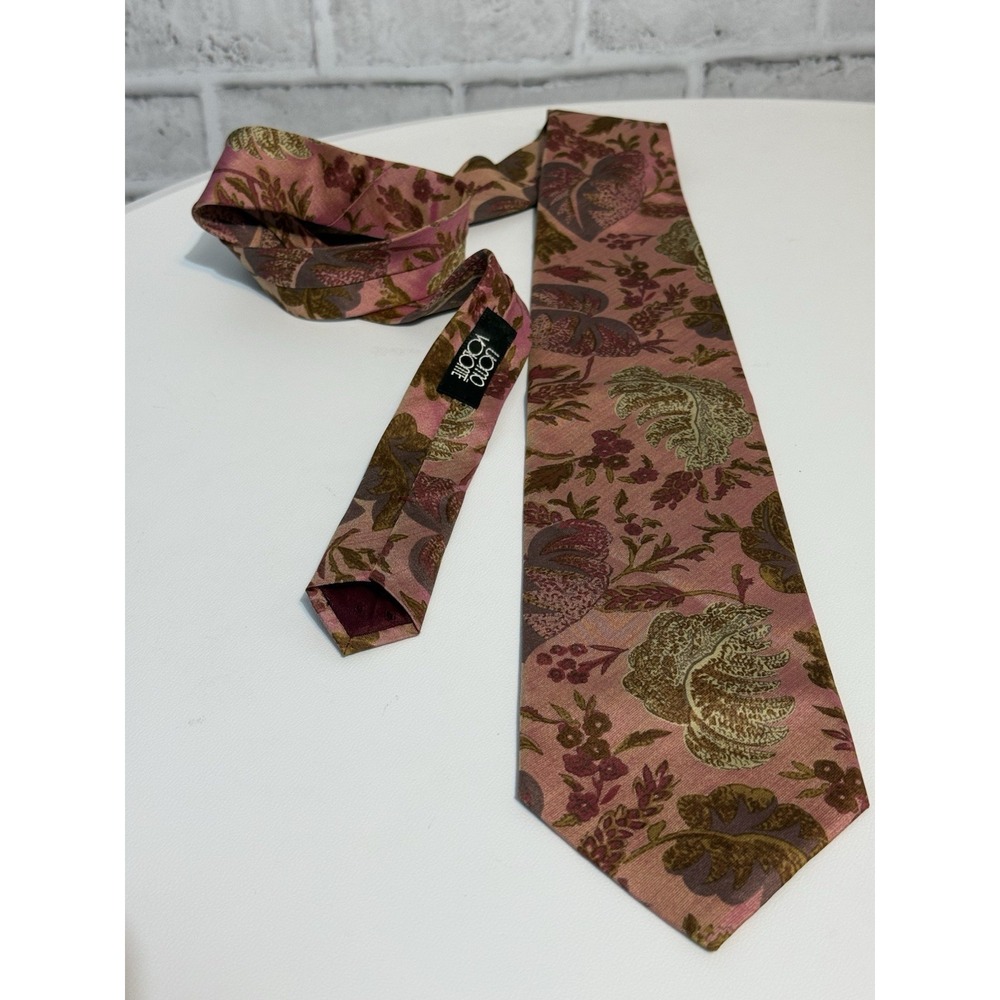 Vintage Uomo Volonté Floral Silk Tie, Handmade in Italy, 3.75" Wide